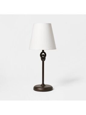 Studio McGee White Shade Metal Ring  Table Lamp, Black